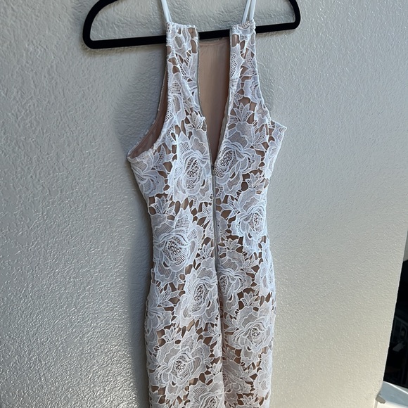 Lulus- Temps De L'Amour White Lace Bodycon Midi Dress - Picture 4 of 8